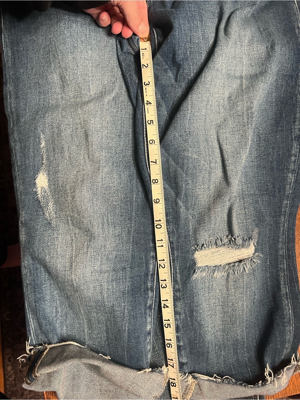 KanCan Dark Blue Distressed Cropped Jeans - Picture 3 of 8